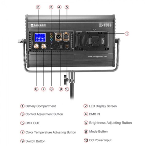 E-IMAGE Panel de Luz LED E-1060 bicolor - Imagen 3